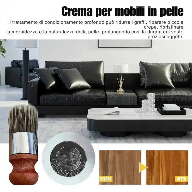 Set di 120 ml di balsamo per mobili in pelle