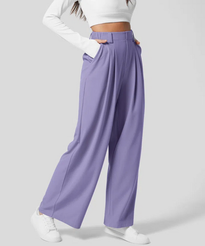 Pantaloni eleganti elasticizzati a vita alta