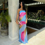 Abito Maxi Strapless con Stampa Floreale