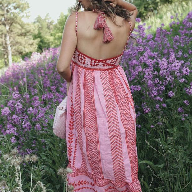 Abito Lungo Bohemien Ricamato