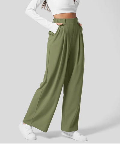 Pantaloni eleganti elasticizzati a vita alta