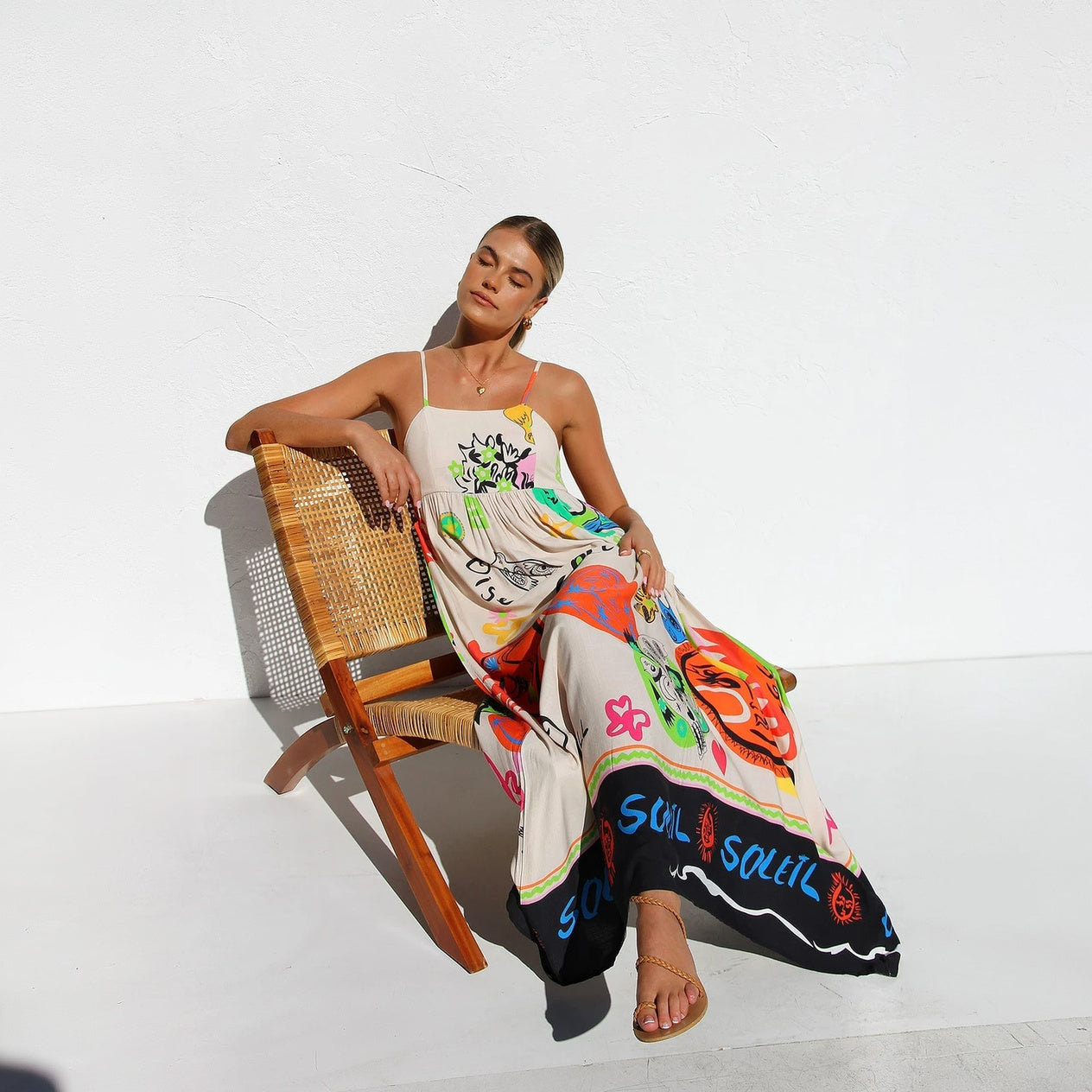 Abito Lungo Estivo con Stampa Artistica