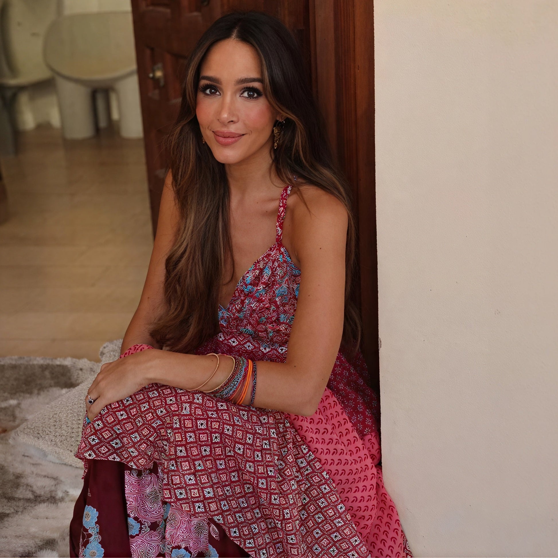 Abito Lungo Bohémien a Pannelli