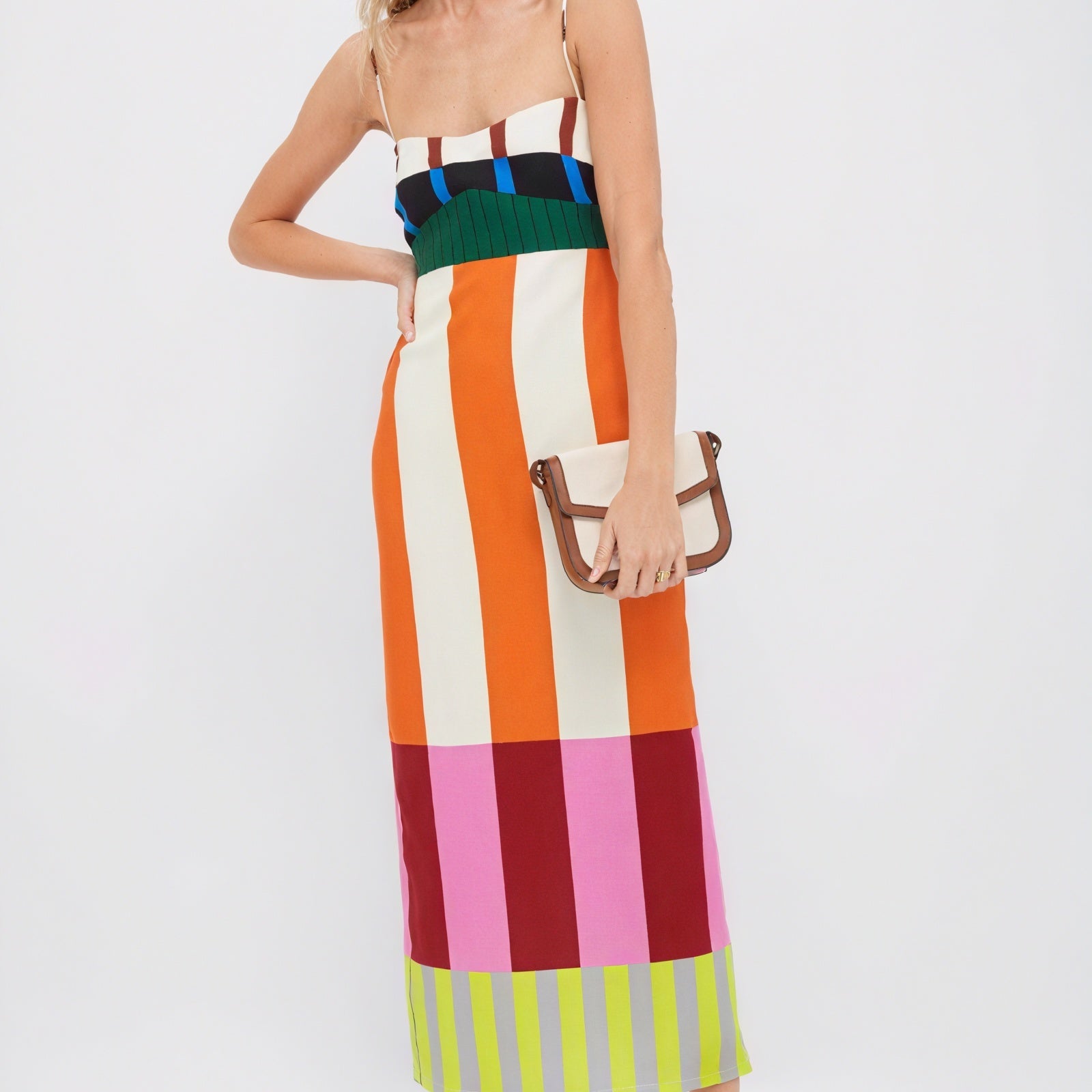Abito Maxi a Strisce Vivaci