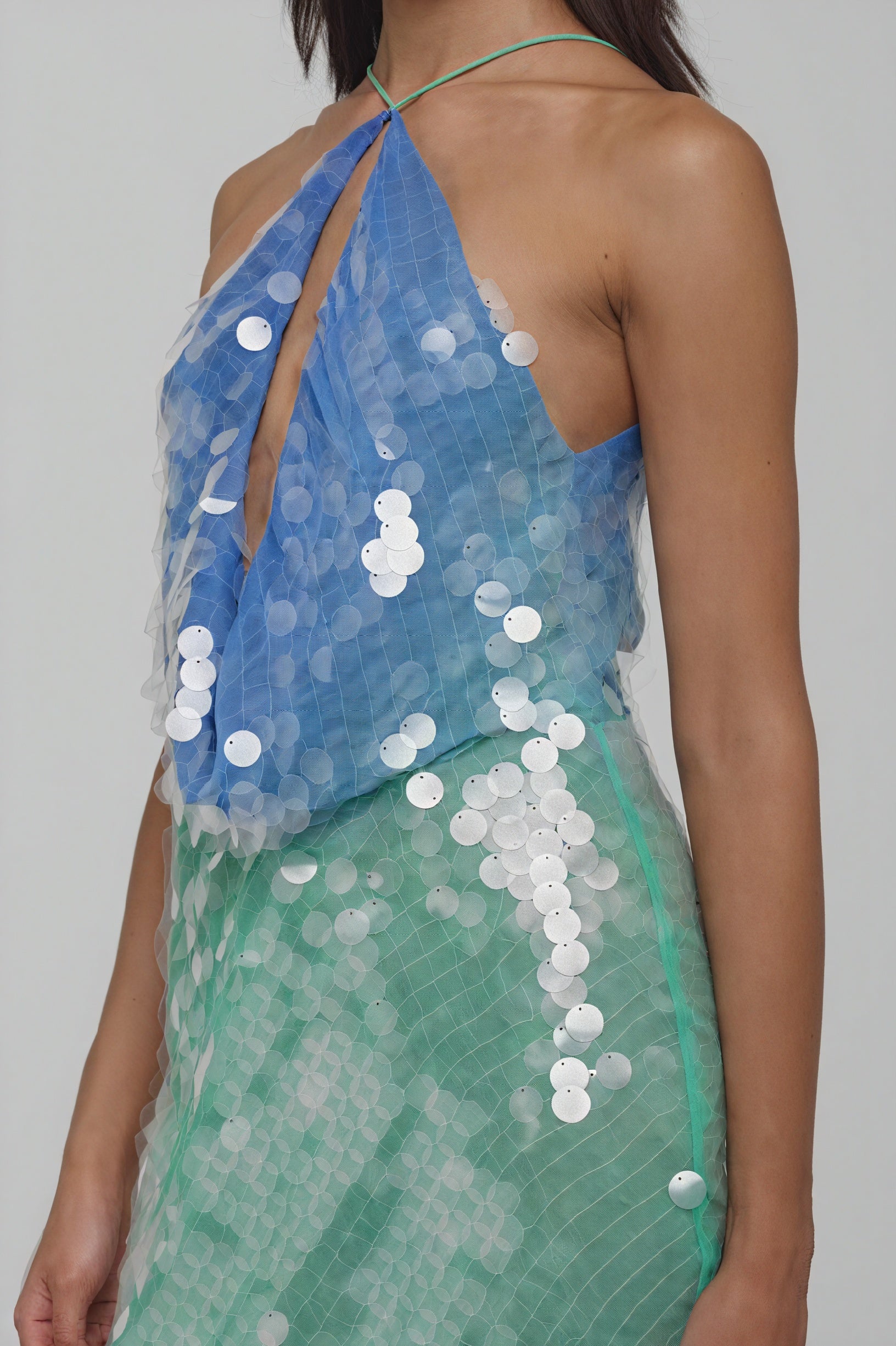 Mini Abito Halter con Paillettes