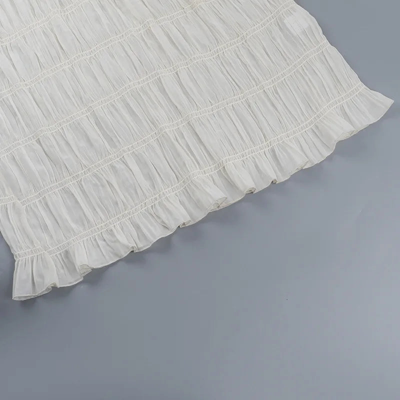 Abito Maxi Plissé con Spalline Sottili