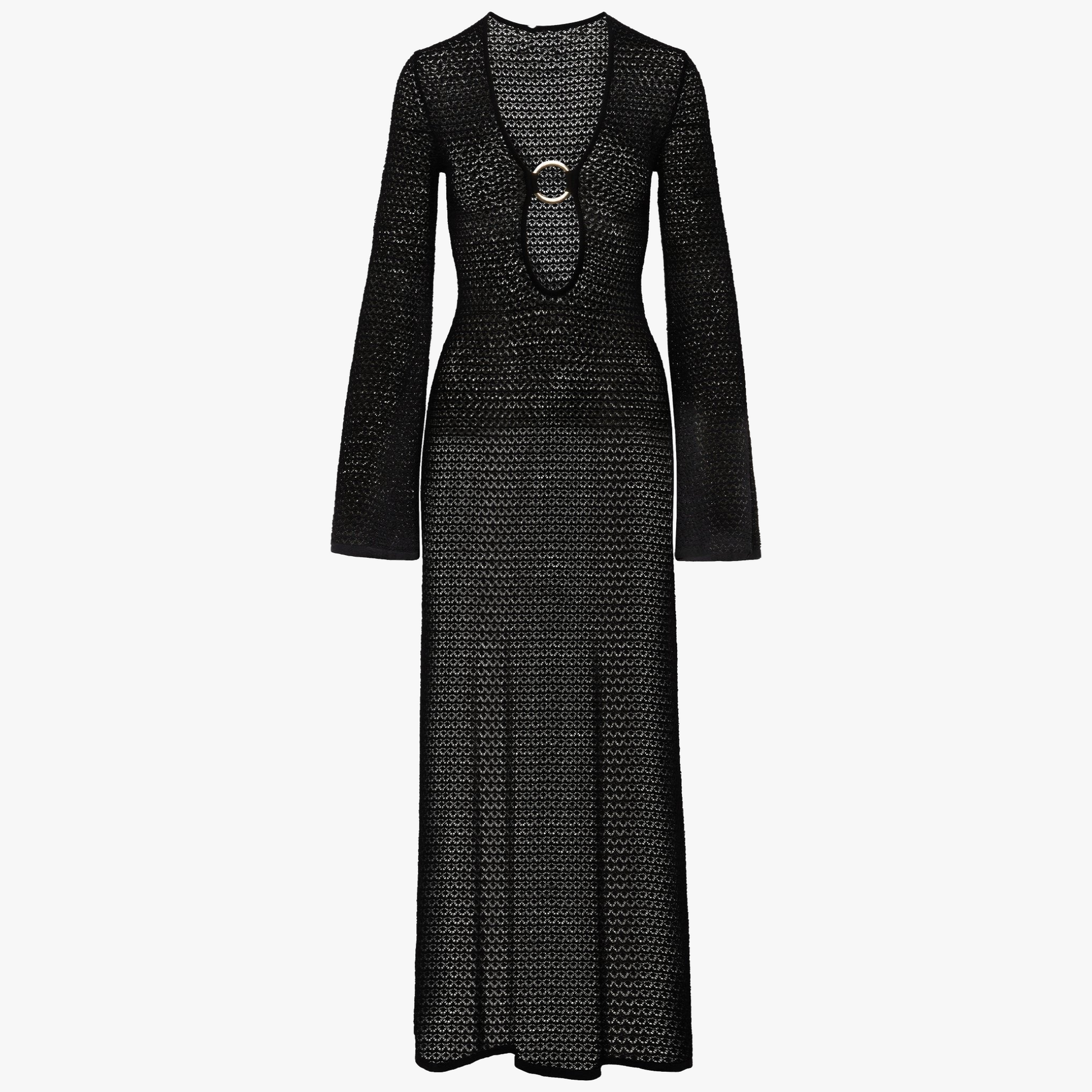 Abito Maxi Lavorato a Maglia con Spacco