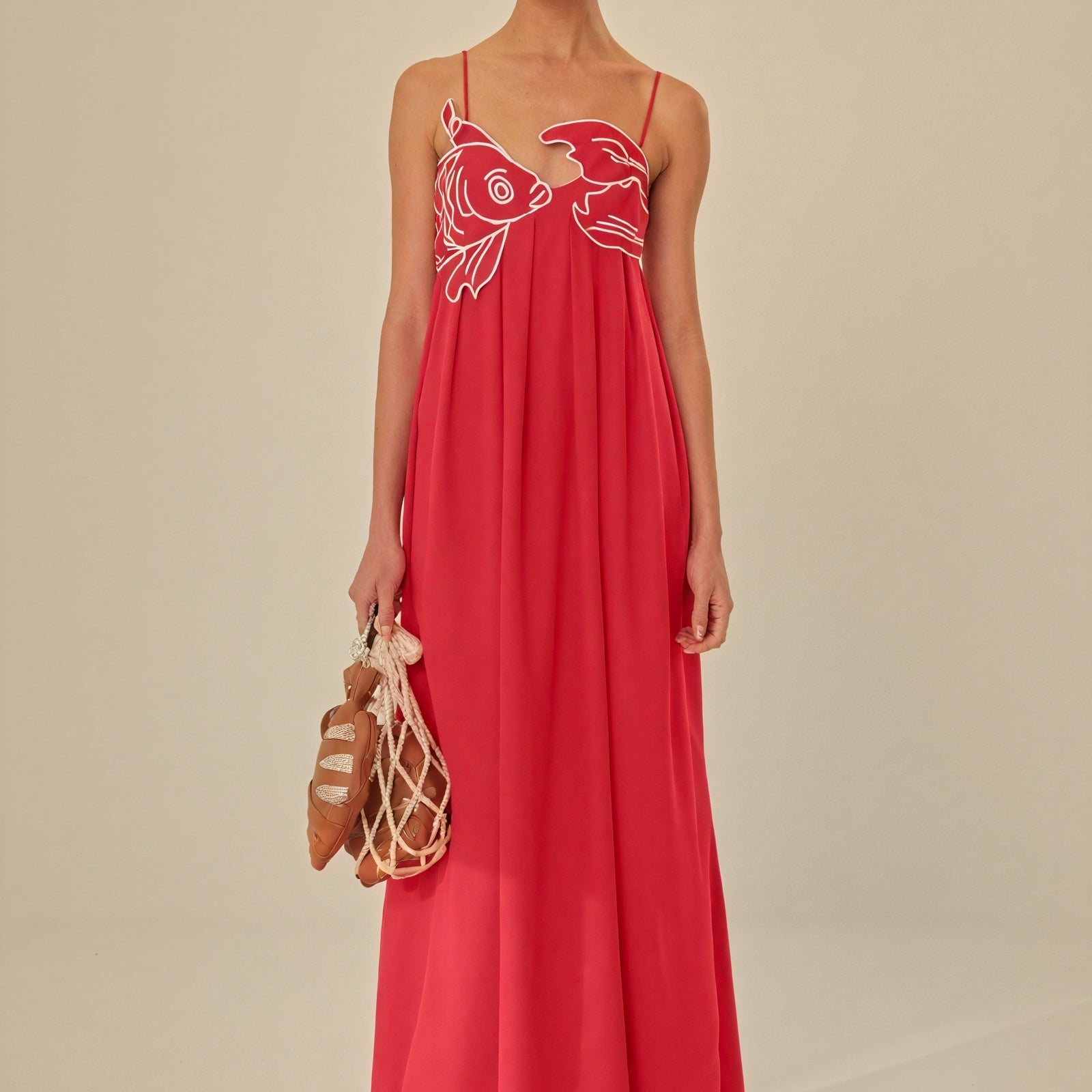 Abito Lungo con Applicazione Artistica