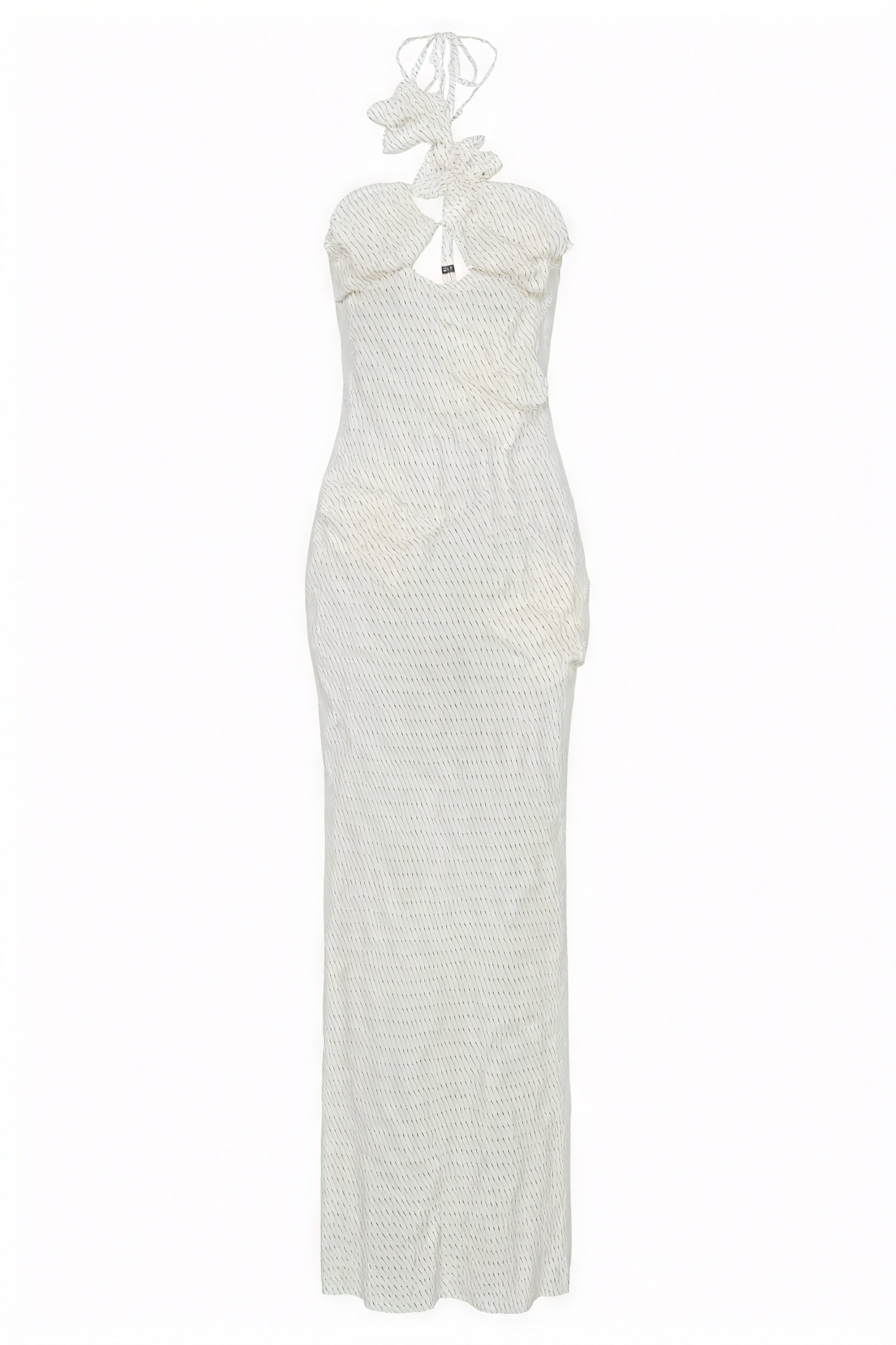 Abito Lungo con Dettagli Floreali