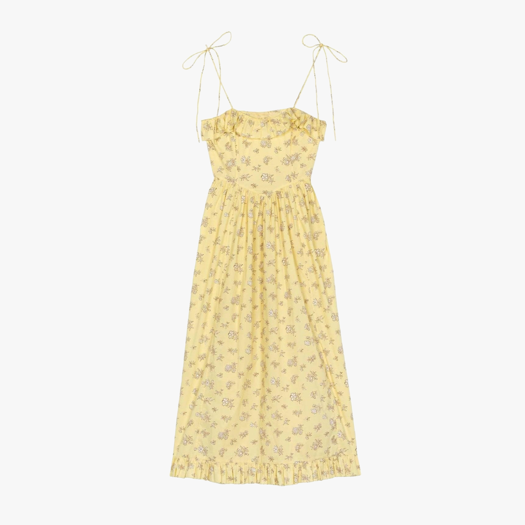 Abito Midi Floreale con Volant