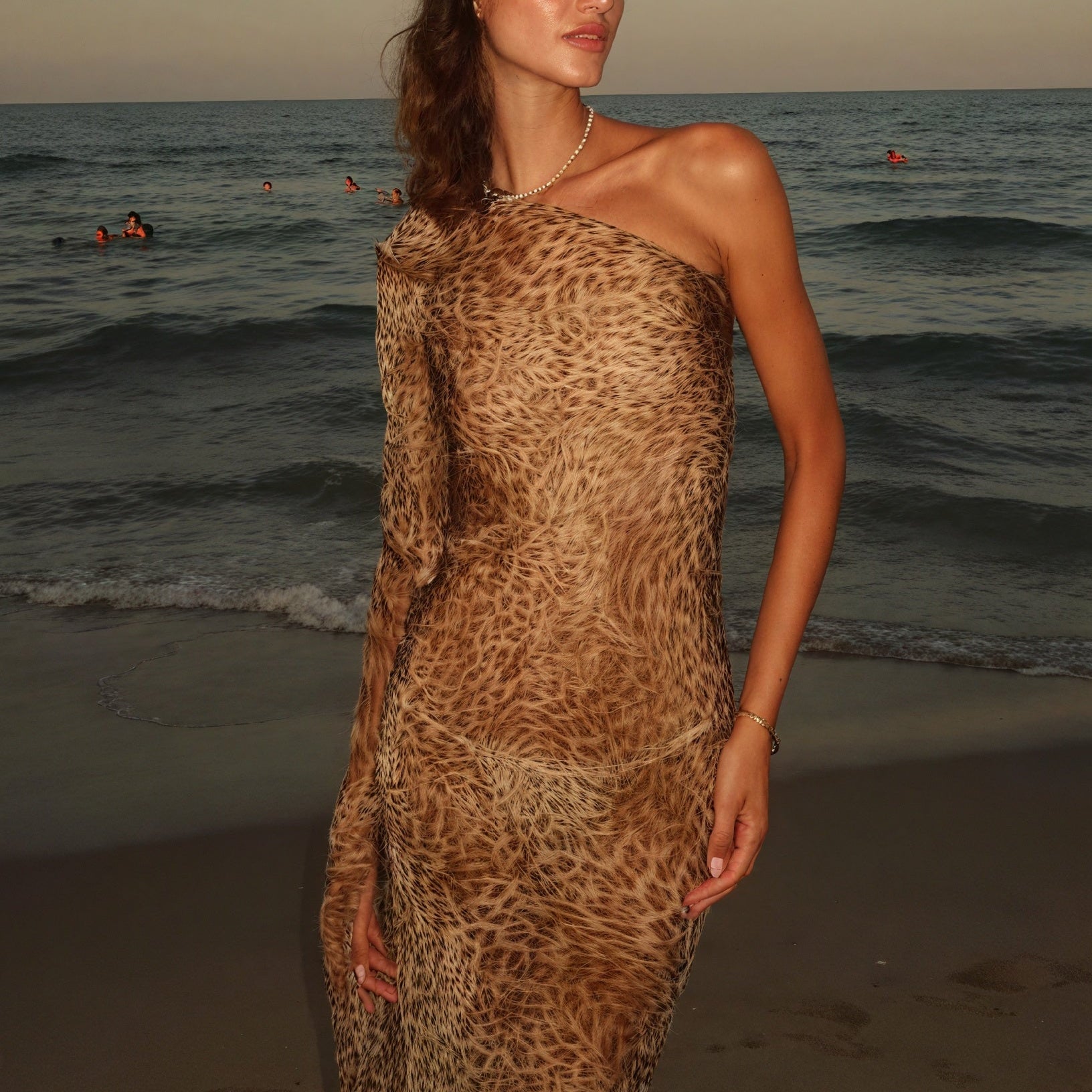 Abito Monospalla Stampa Animalier