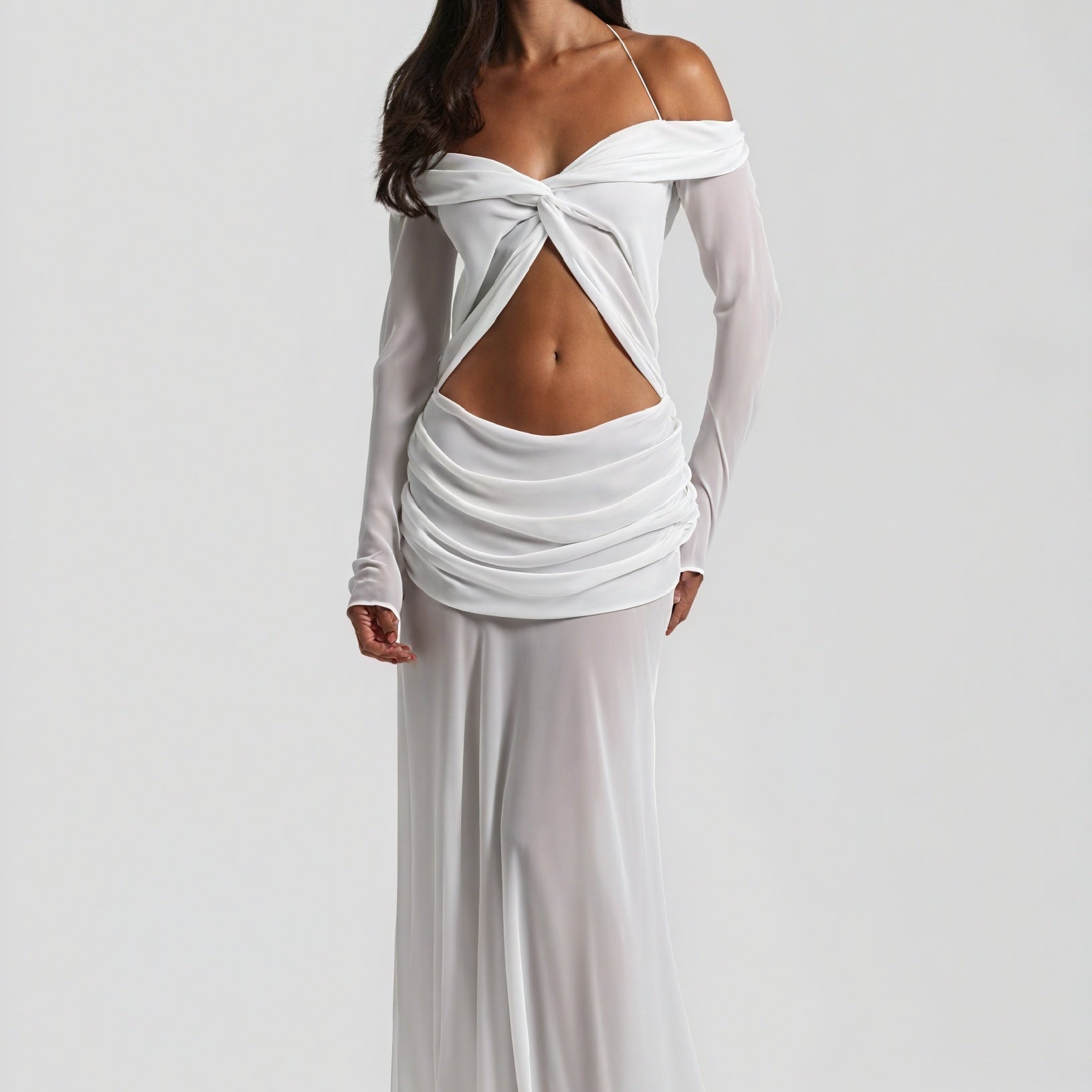 Abito Lungo con Nodo e Cutout