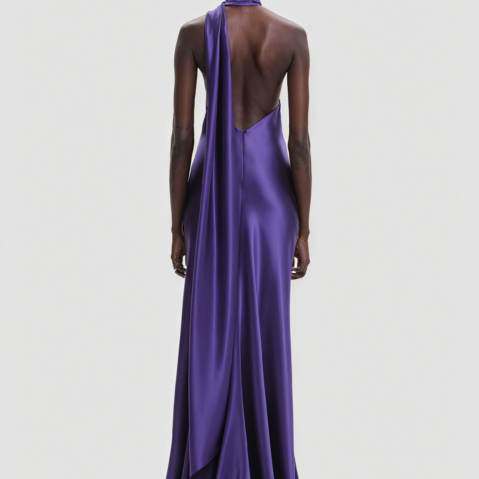 Abito Lungo Monospalla con Rosa