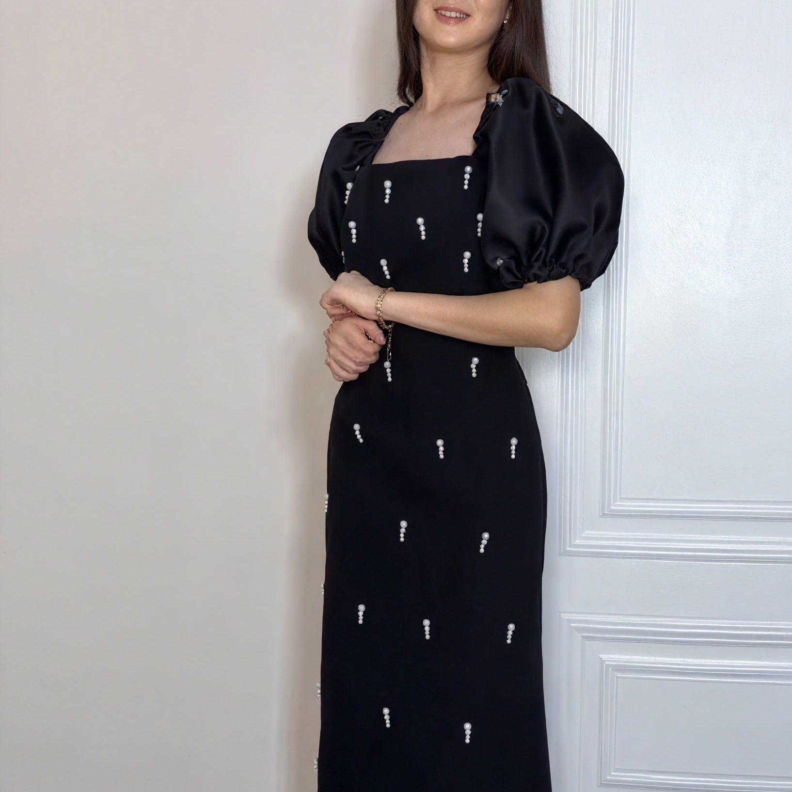 Abito Midi Puffed Sleeve