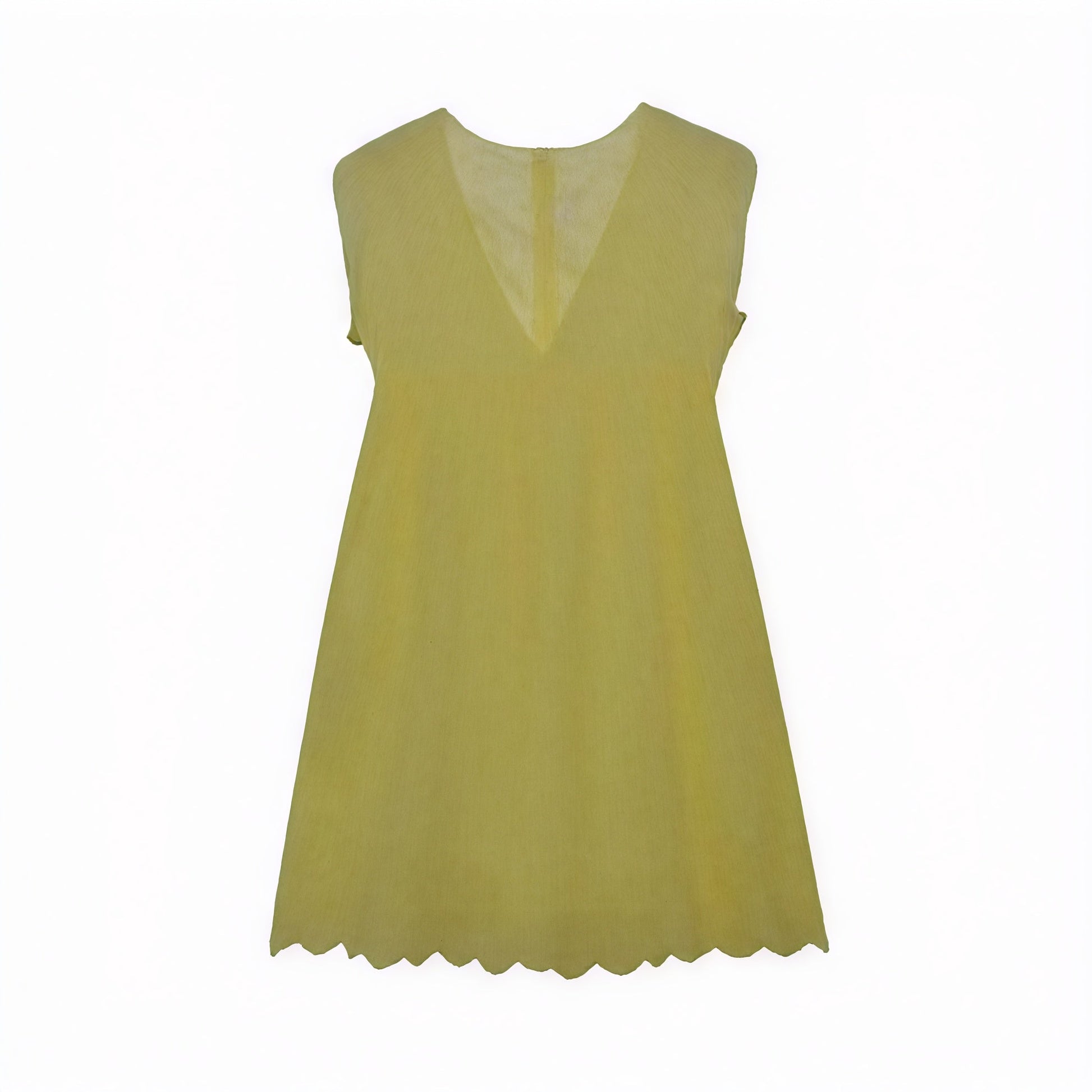 Abito Traforato Scollo a V Orlo Ondulato