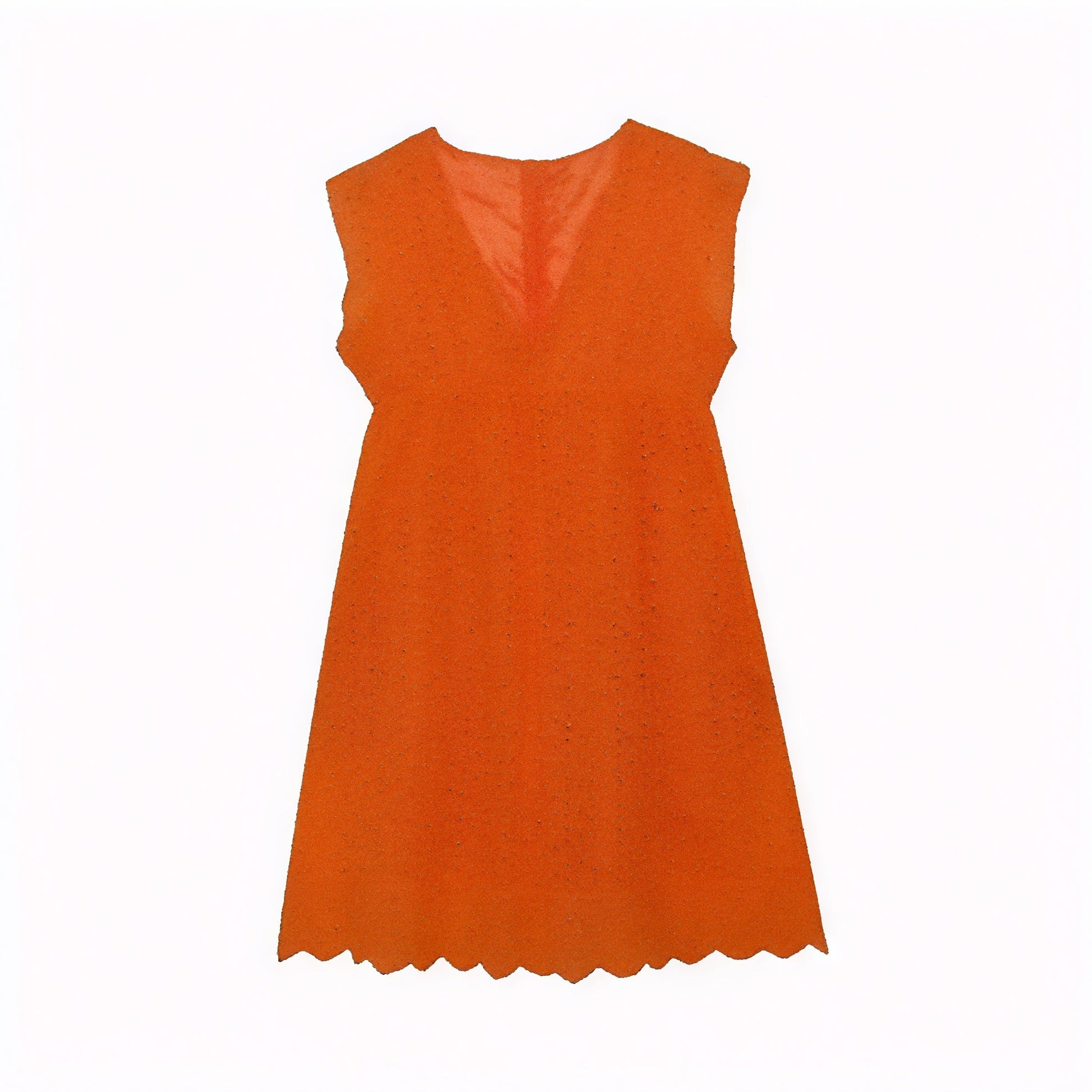 Abito Traforato Scollo a V Orlo Ondulato