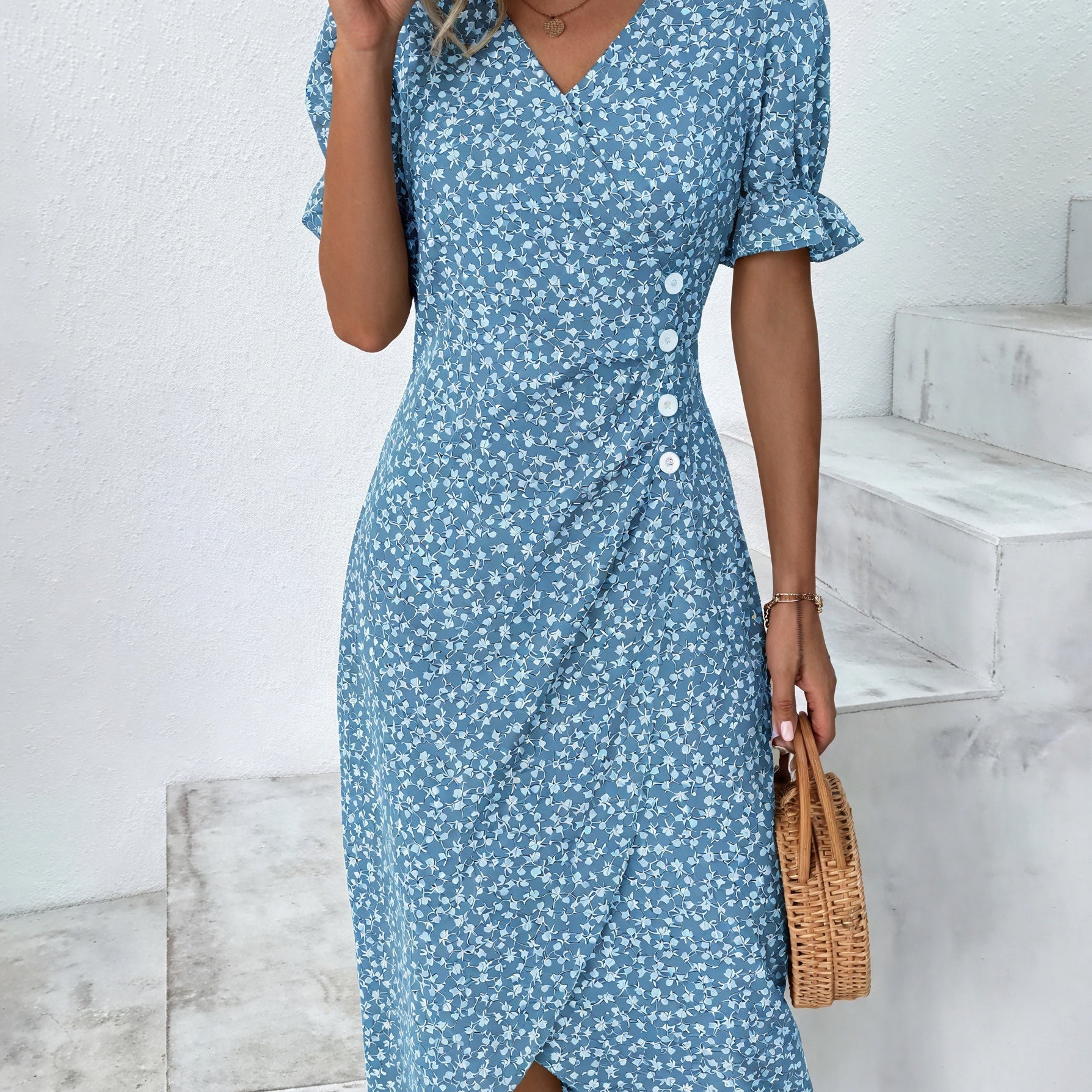 Abito Midi Floreale Stile Bohemien