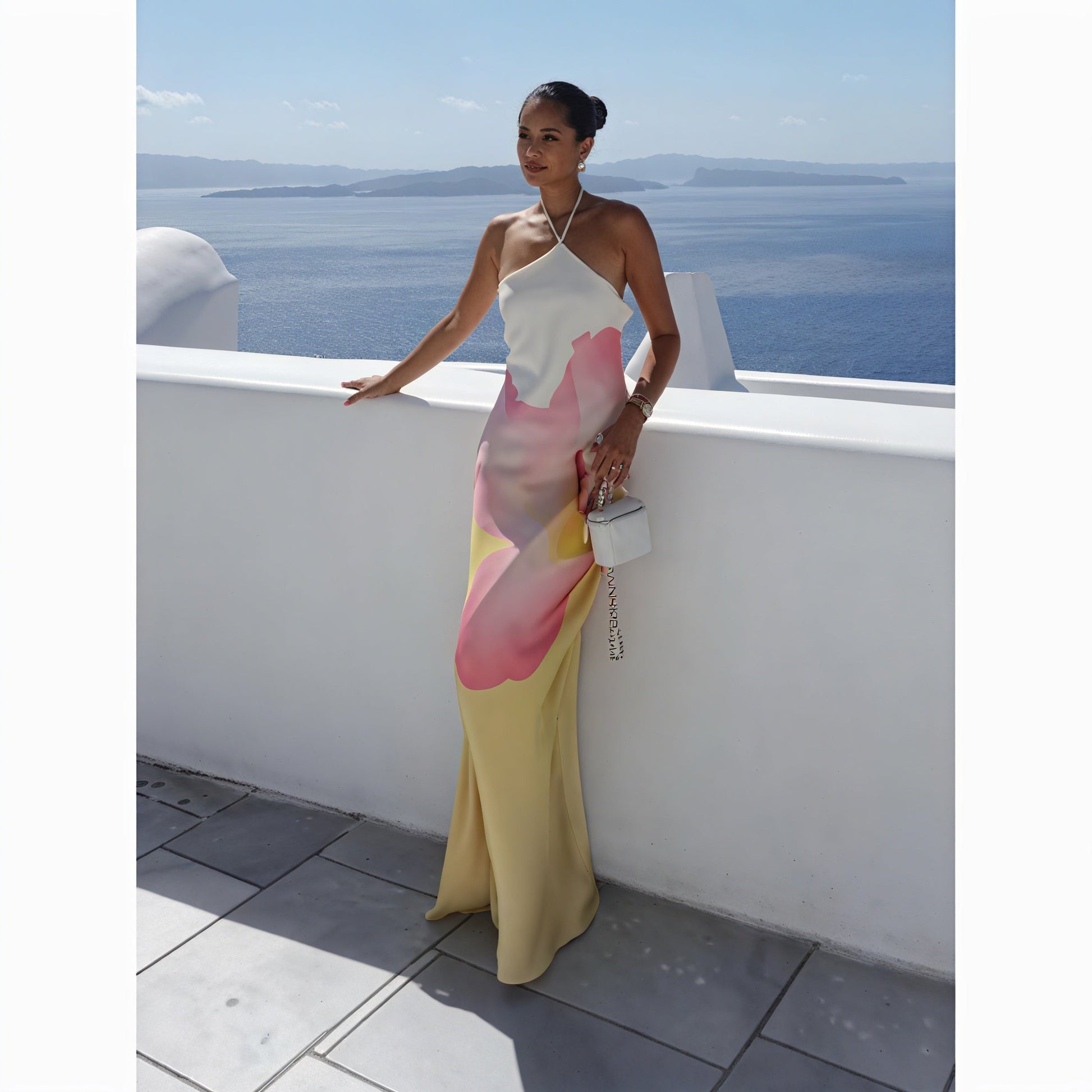 Abito Maxi Stampa Unica Monospalla – Scollo Halter