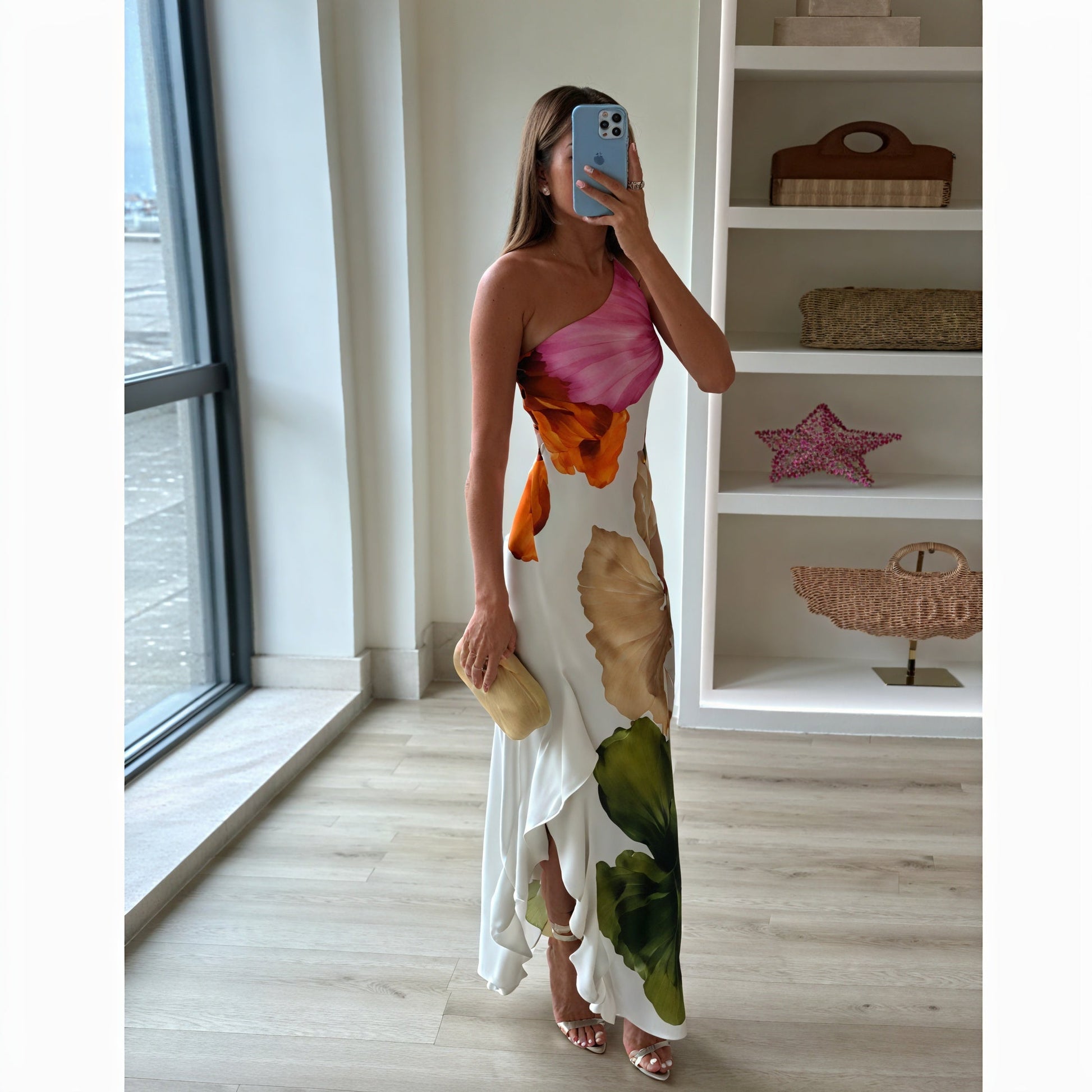 Abito Maxi Stampa Unica Monospalla – Scollo Halter