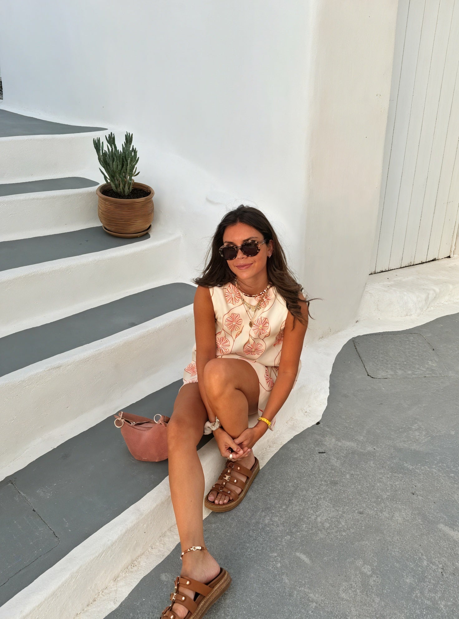 Abito Mini Floreale Senza Maniche – Stampa Esclusiva