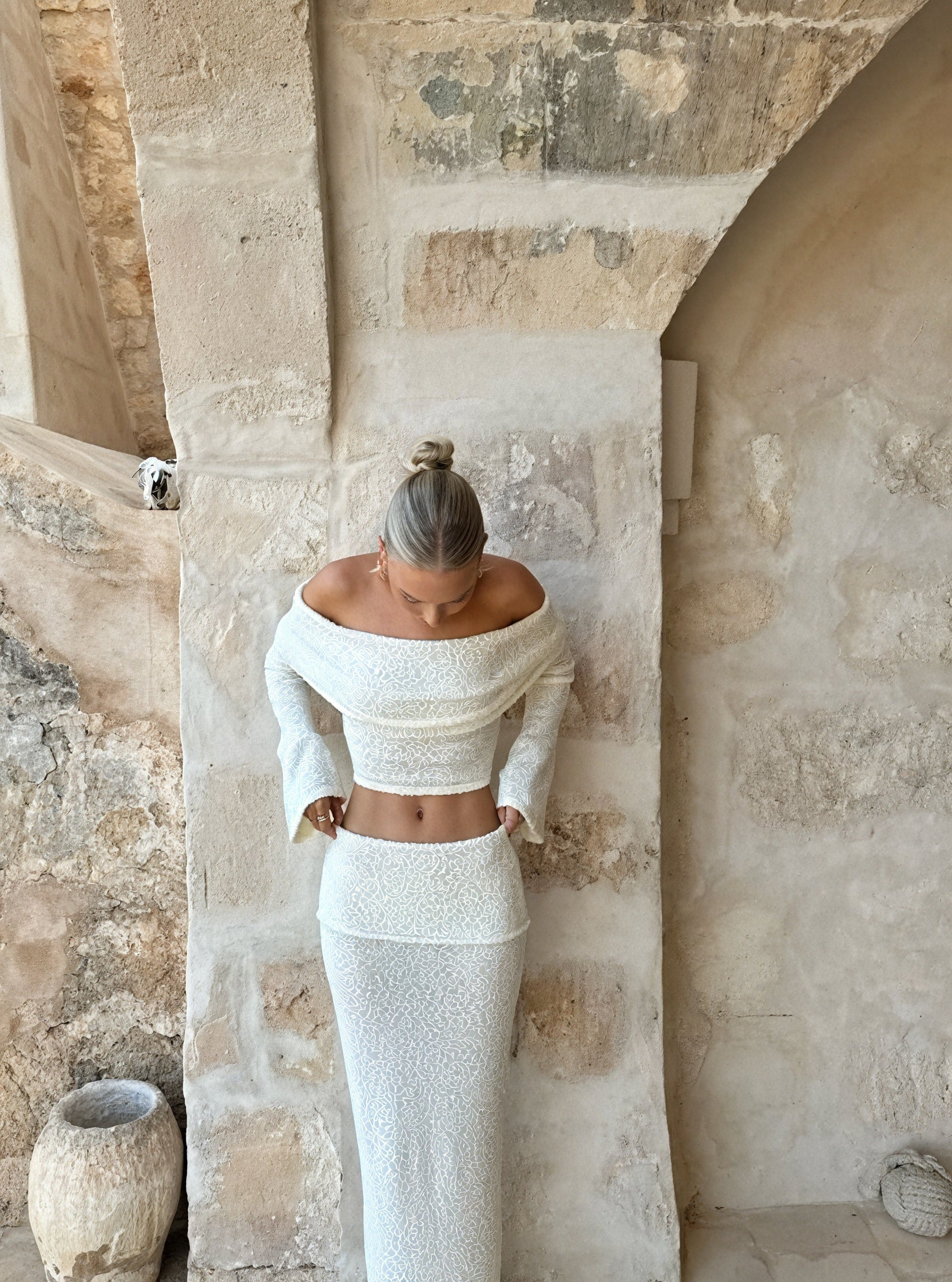 Abito Coordinato Spalle Scoperte – Tessuto Testurizzato