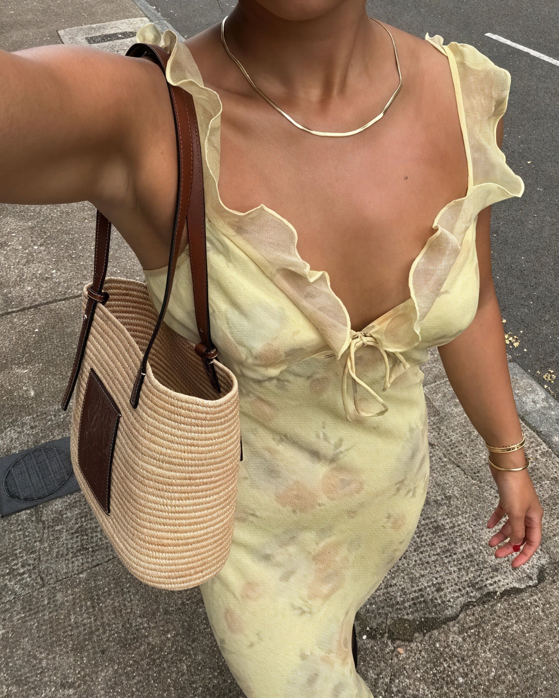 Abito Floreale Spalline Sottili Balze