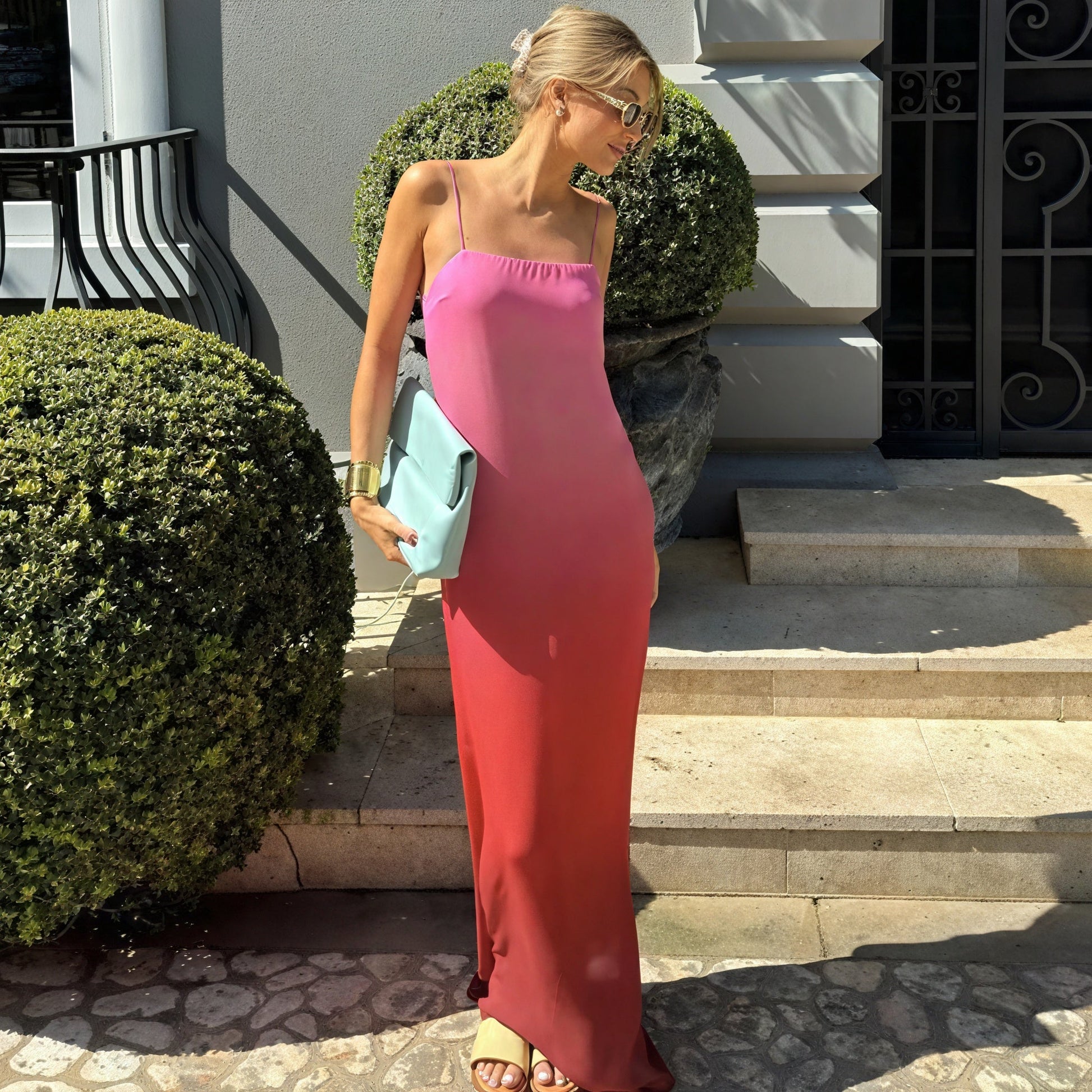 Abito Lungo Ombre – Spalline Sottili Senza Maniche