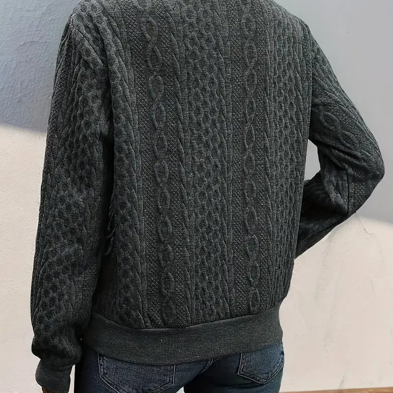 Pullover Casual a Maniche Lunghe con Spalla Obliqua