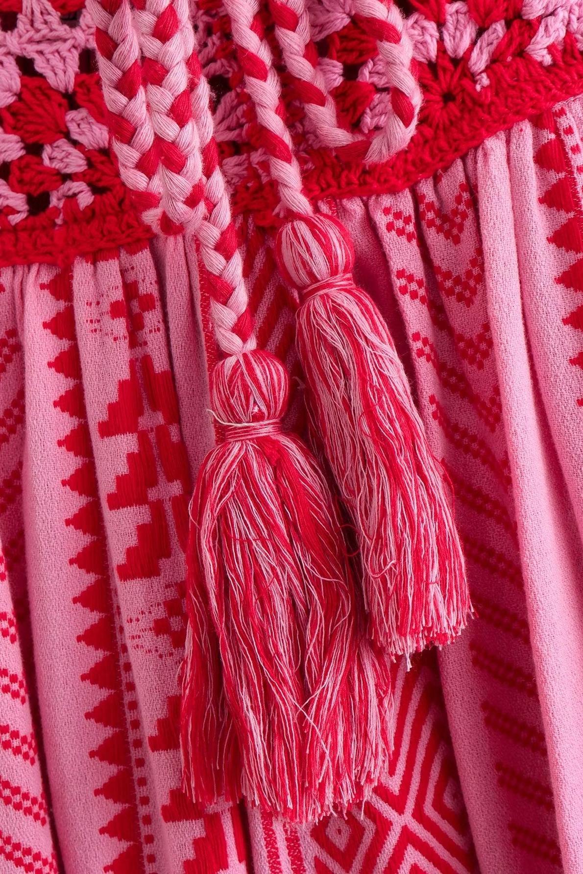 Abito Lungo Bohemien Ricamato