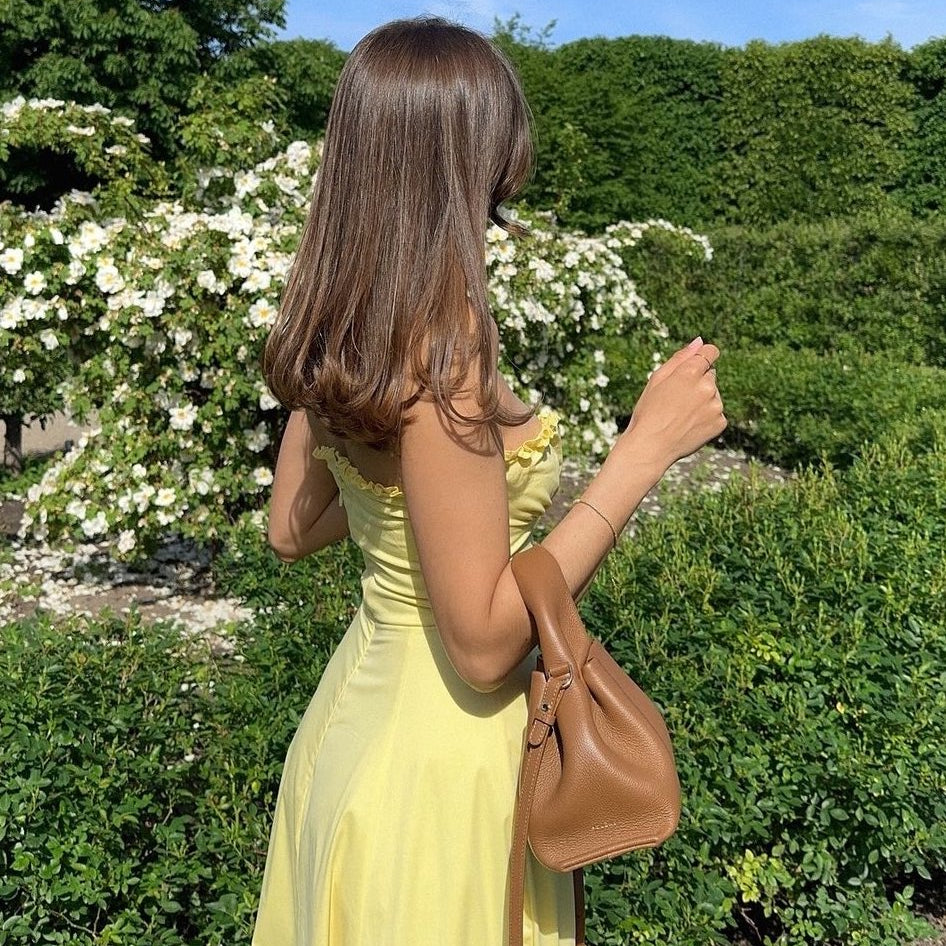 Abito A-Line con Scollo Volant