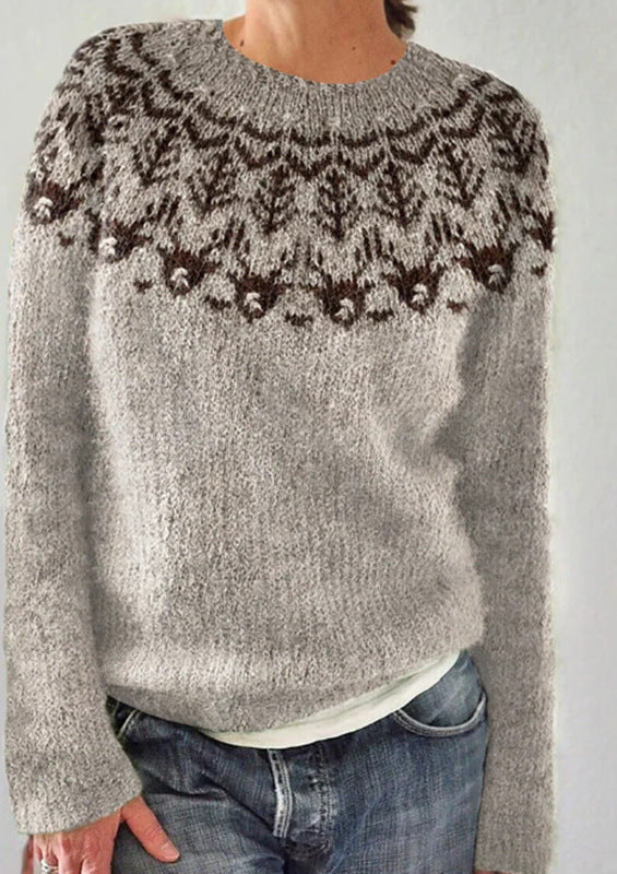 Maglione a Maniche Lunghe con Collo a Giro