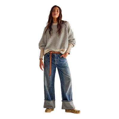 Maglione da Donna a Maniche Lunghe con Collo Rotondo