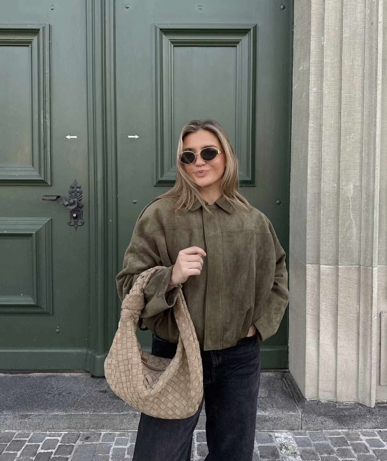 Kaori | Giacca da pilota in pelle scamosciata