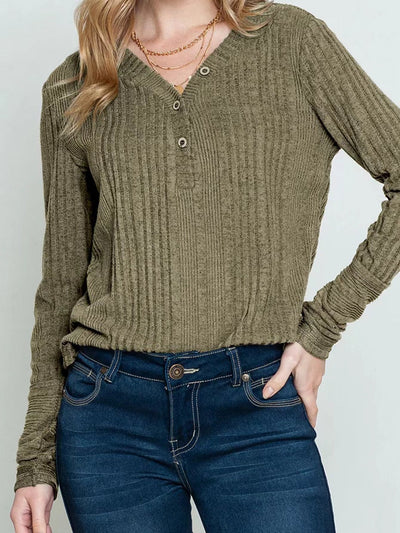 Maglione Casual Largo a Maniche Lunghe di Colore Uni