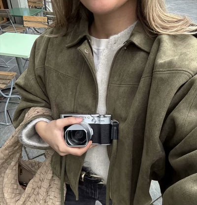 Kaori | Giacca da pilota in pelle scamosciata