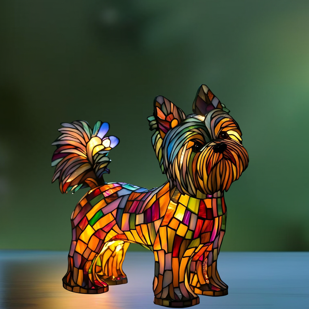 Plume – Lampada magica per cani in vetro colorato