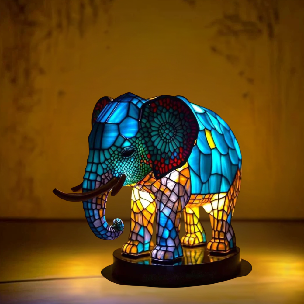 Nounours – Lampada elefante magica in vetro colorato