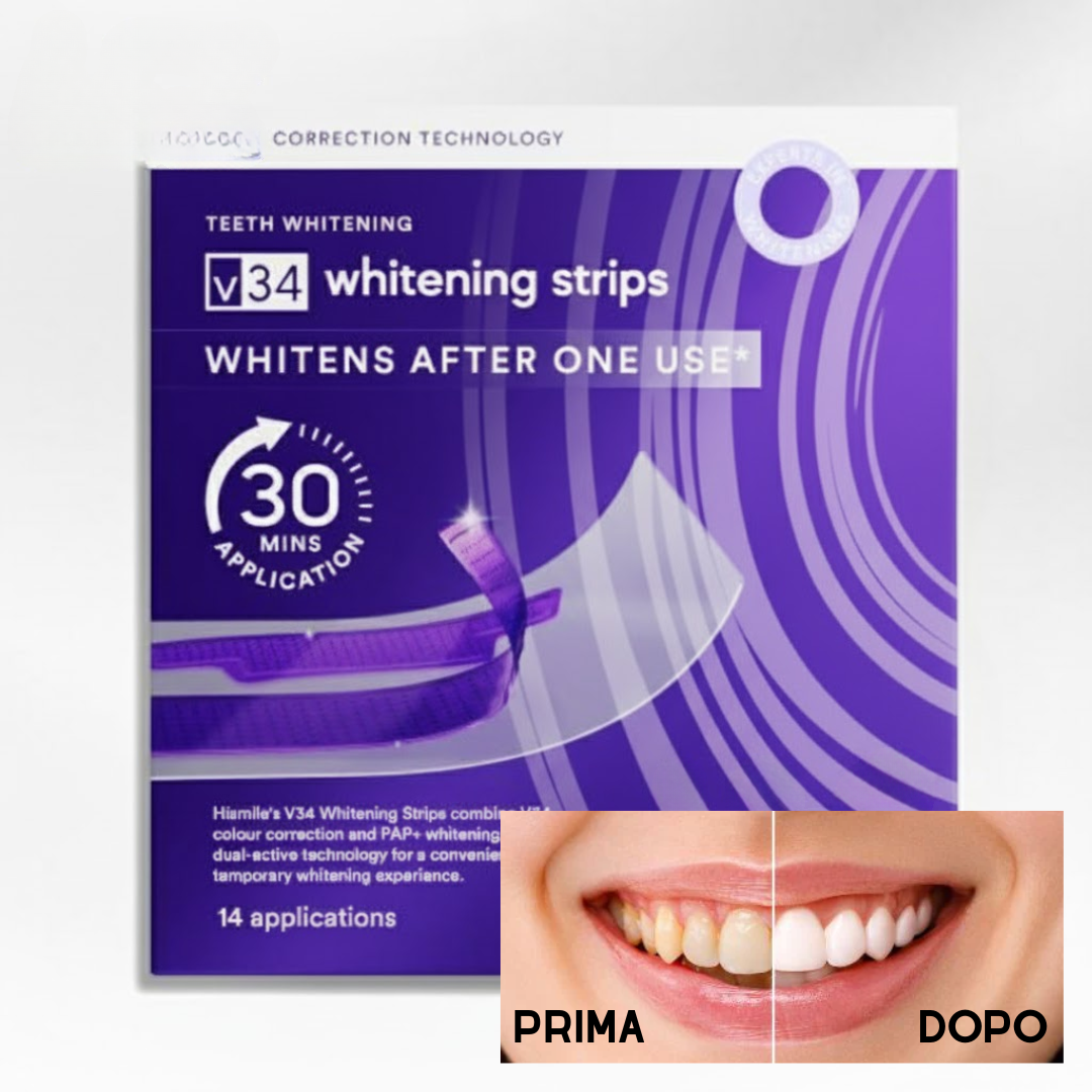 SmileV34™ Strisce sbiancanti per denti a doppia azione