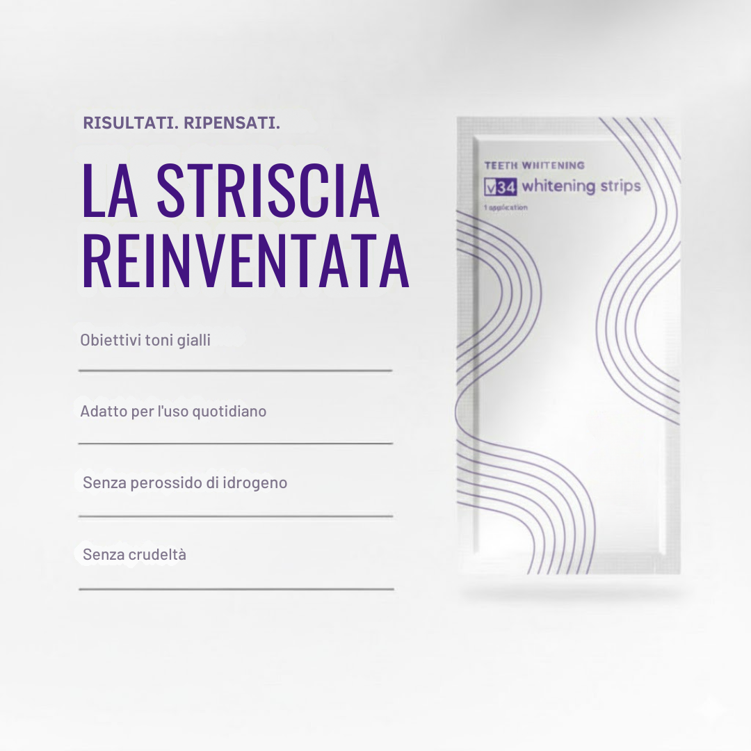 SmileV34™ Strisce sbiancanti per denti a doppia azione