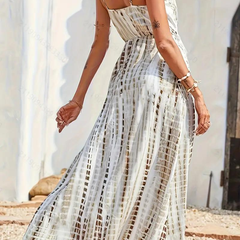 Abito Maxi Tie-Dye con Spacco