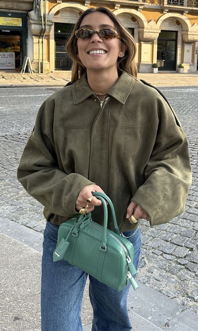 Kaori | Giacca da pilota in pelle scamosciata