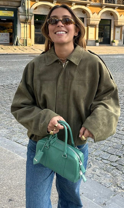 Kaori | Giacca da pilota in pelle scamosciata