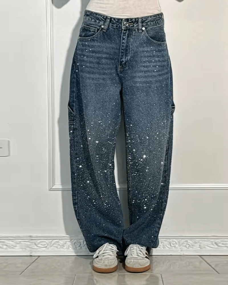 Starlight® | Jeans Carpenter Balloon alla Moda con Glitters